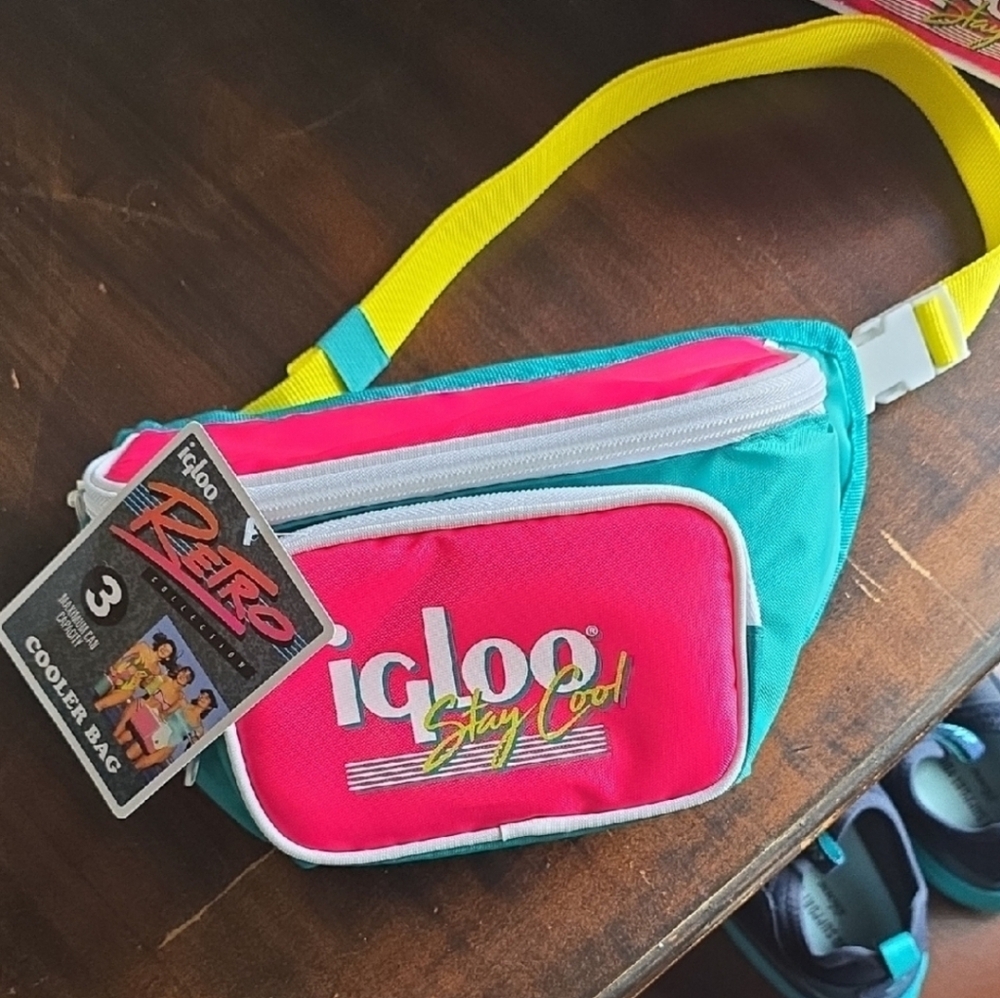 Igloo Retro Softsided Lunch Bag- Pink, Teal, and Yellow - Picture 6 of 6